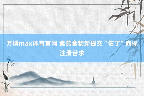 万博max体育官网 紫燕食物新提交“佑了”商标注册苦求