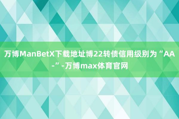 万博ManBetX下载地址博22转债信用级别为“AA-”-万博max体育官网