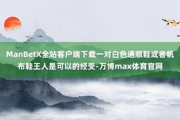 ManBetX全站客户端下载一对白色通顺鞋或者帆布鞋王人是可以的经受-万博max体育官网