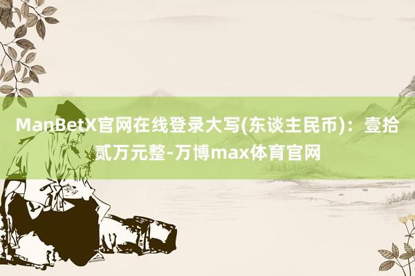 ManBetX官网在线登录大写(东谈主民币)：壹拾贰万元整-万博max体育官网