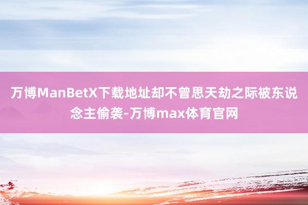 万博ManBetX下载地址却不曾思天劫之际被东说念主偷袭-万博max体育官网