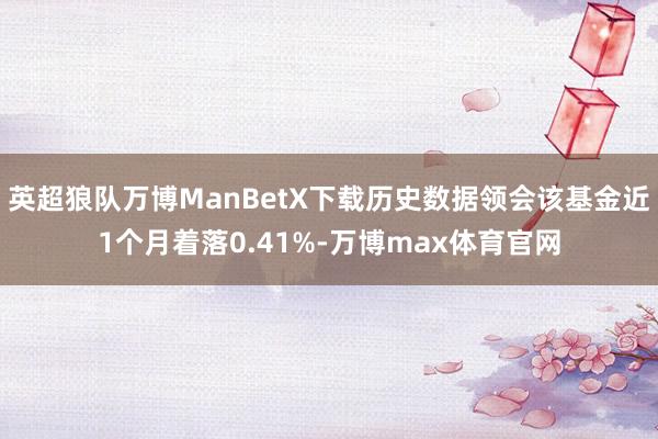 英超狼队万博ManBetX下载历史数据领会该基金近1个月着落0.41%-万博max体育官网